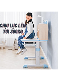 Bộ bàn học cho bé Sakawin S80 và Ghế G90 mới nhất, Bàn học sinh có giá sách Nâng hạ tay quay, Giá Nhập