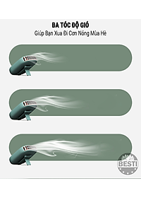Quạt Mini Tích Điện Đeo Cổ Thời Trang Besti Y01,  3 Tốc Độ Gió Siêu Mát, Chạy Siêu Êm, Dung Lượng Pin 2000mAh, Phù Hợp Khi Chạy Bộ, Đi Du Lịch , Văn Phòng, Đi Chơi- Hàng Chính Hãng