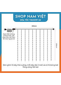 Dây Led Rèm Hạt Gạo Chống Nước, Hiệu Ứng Thác Nước, Trang Trí Ngoài Trời