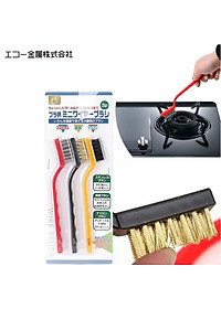 Set 03 chiếc bàn chải sắt Nhật Bản Echo lông bằng thép/đồng cho khả năng cọ rửa nhanh chóng & hiệu quả - Hàng nội địa Nhật Bản
