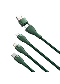 Cáp sạc đa năng 6 trong 1 Baseus Flash Series Two-for-three Data Cable U+C to M+L+C 100W LV874-Hàng chính hãng.