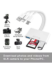 Đầu Đọc Thẻ Nhớ SD TF Micro SD Chân Type C Type A USB 3.0 Dùng Cho iPhone, iPad, Điện Thoại Android, Máy Tính, PC, Laptop, Máy Ảnh – Hàng Nhập Khẩu