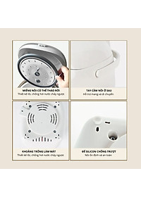 Nồi cơm điện lòng sứ dưỡng sinh 1.2L Mishio MK381 - Hàng chính hãng