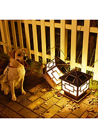 Bộ 2 cái đèn trụ cổng khung nhôm 30x30x38cm năng lượng mặt trời