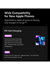 Cáp Sạc Nhanh Cho iPhone 14 Series Baseus Glimmer Series Fast Charging Data Cable Type-C to iP 20W Hàng Chính Hãng