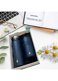 [Quà tặng cao cấp-Thương hiệu Mỹ] Set hộp quà tặng Sinh nhật, set Thanh Xuân, bình giữ nhiệt và ly giữ nhiệt Elemental cao cấp