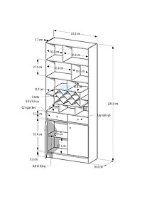 Tủ Gỗ Đơn Giản SIB Decor Đa Năng Làm Vách Ngăn Phòng Khách Kết Hợp Kệ Giày, Kệ Để Vang KG18
