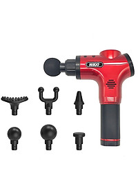 Súng (Máy) Massage Cầm Tay Nikio NK-170B - 6 Đầu Matxa, 5 Chế Độ, 6 Tốc Độ Mát Xa, Pin Sạc Không Dây 2000mAh - Hỗ Trợ Giảm Đau Nhức Và Giãn Cơ Toàn Thân, Công Nghệ Bộ Gõ Thế Hệ Mới