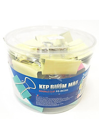 Kẹp Bướm Màu 41mm Flexoffice - FO-DCC05 (24 Chi Tiết)