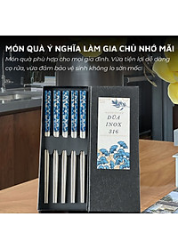 Hộp quà tặng đũa inox 316 DandiHome cao cấp mạ Titanium Plated