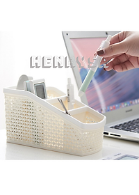 Khay nhựa mini để bàn 4 ngăn dùng đựng bút, để bàn, đựng đồ văn phòng phẩm, mỹ phẩm, ..đồ dùng đa năng phù hợp bàn làm việc, phòng tắm , nhà bếp tiện ích - HENRYSA ( Giao màu ngẫu nhiên)