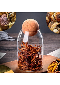 Bình Bảo Quản Thực Phẩm Bằng Thủy Tinh Có Nút Gỗ Kín