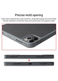 Case Bao da chống sốc cho iPad Pro 11 2022 Chip M2 / 2021 Chip M1 / 2020 hiệu Mutural Yashi Series mặt lưng canvas  có ngăn đựng bút, thiết kế tản nhiệt, cơ chế smartsleep - hàng nhập khẩu