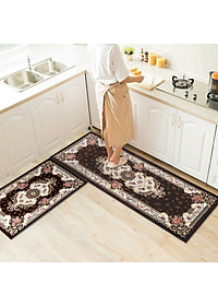 Combo 2 Thảm Lau Chân Nhà Bếp Hoạt Tiết 3D Thấm Hút Tốt