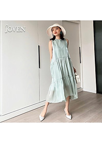 Đầm maxi đi biển suông dáng dài thiết kế tầng xòe sang chảnh cao cấp lụa organza Joven