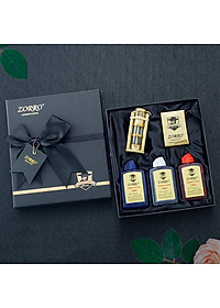Sét Vỏ Hột Quẹt Bật Lửa Xăng Đá Zorro Z-652 Thiết Kế Đẹp Độc Lạ Nhỏ Gọn Tiện Dụng - Giao Màu Ngẫu Nhiên + COMBO 3 BÌNH XĂNG MÀU