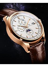 Đồng hồ nam Poniger P815-1 Chính hãng ,Kính sapphire nguyên khối ,chống xước,chống nước 50m,mặt đen vỏ vàng hồng dây da nâu ( đen) xịn,vỏ máy thép không gỉ 316L,Đồng hồ cơ (Automatic) bảo hành 24 tháng, hàng mới 100%,thiết kế trẻ trung và sang trọng