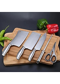 Bộ Dao Nhà Bếp Cao Cấp - Bộ Dao Kéo 6 Món Nhật Bản Cao Cấp chóng han gỉ, tặng kèm khay để giao kéo - Hàng chính hãng dododios - Logo trên thân bộ dao là hình và kí tự ngẫu nhiên