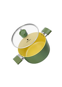 Bộ nồi phủ sứ chống dính Elmich Olive EL-5228OV03 size 18,20,24cm - Hàng chính hãng