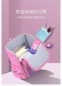 Balo chống gù dáng hộp 3D cho bé gái ,balo học sinh tiểu học in hình dễ thương HS1026