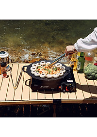 Chảo Đá Nướng Thịt Kiểu Hàn Quốc, Vỉ Nướng BBQ Chống Dính Không Cần Dầu Size 34cm Hàng Chính Hãng MINIIN