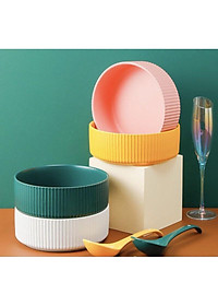 Tô Sứ Vân Sọc, Tô đựng mì salat , Tô canh sứ màu La Mã cao cấp không chì