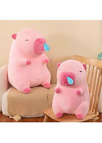 Thú nhồi bông capybara hồng chảy nước mũi đáng yêu - Size từ 35cm đến 45cm - Móc khoá gấu bông Capybara.