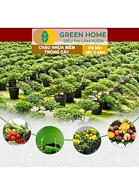 Chậu Trồng Cây Greenhome, nhiều kích thước, Nhựa Mềm, Dẻo, Nhẹ, Trồng Cây, Bầu Ươm Cây Giống, Độ Bền Đến 2 Năm