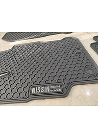 Thảm lót sàn cao su xe Toyota Vios 2014- 2022 (Mẫu Nissin tổ ong CHỮ TRẮNG)