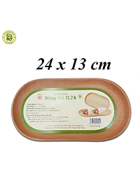 Khay Gỗ Hình Oval TL74 24 Cm Dùng Để Trưng Bày, Đựng Thức Ăn Bánh Kẹo - Đồ Gỗ Nhà Bếp Thương Hiệu Trường Sơn