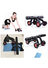 Con Lăn Tập Cợ Bụng 4 Bánh Thương Hiệu PaKaSa Được Tặng Kèm Thảm Lót ( Kích Thước 33 x 25 x 12 cm )- Hàng Chính Hãng