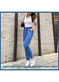 Quần jean nữ cạp chun co giãn 4 chiều LUXY V191 đủ size từ 40kg - 80kg