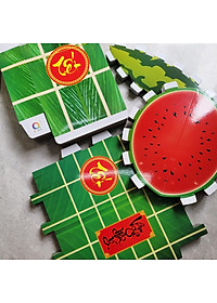 Set dưa hấu bánh chưng bánh tét trang trí tết bằng giấy