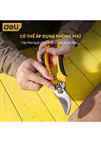 Kéo Cắt Tỉa Cành Cây Deli Chính Hãng 210mm - Lưỡi Thép Sắc Bén, Siêu Bền, Tay Cầm Đệm Cao Su An Toàn, Chắc Chắn - DL2789