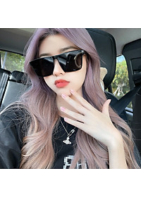 Kính Râm, Kính Mát Nam Nữ, Mắt Phẳng Vuông Trơn, Đen, Nâu Phong Cách Hàn Quốc - BLUE LIGHT