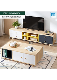 Bộ Kệ Tivi Và Bàn Trà Hiện Đại, Tối Giản Cho Phòng Khách, Phòng Ngủ SIB Decor TV06