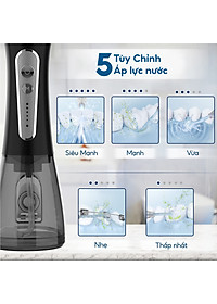 Tăm nước cầm tay h2ofloss hfp11, phiên bản mới nhất với dây sạc usb Type C và tăng cường khả năng chống nước