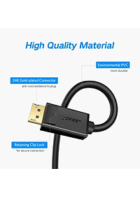Ugreen UG10212DP102TK 3M Màu Đen Cáp 2 Đầu Displayport chuẩn V1.2 thuần đồng - HÀNG CHÍNH HÃNG