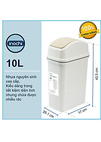 Thùng Rác Nhựa Nắp Lật Inochi 10 Lít Rất Đẹp Làm Sọt Rác Văn Phòng, Khách Sạn, Đựng Rác Gia Đình, Để Bàn Trong Nhà