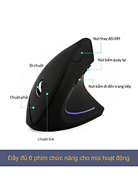 Chuột không dây kiểu đứng sạc pin HXSJ T22 wireless USB 2.4GHz chống mỏi tay chuyên dùng cho pc laptop macbook ipad tivi - Hàng chính hãng