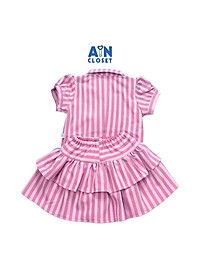 Set vest phối chân váy bé gái họa tiết Kẻ hồng Tuytsi - AICDBG93LETY - AIN Closet