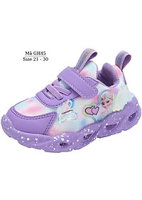 Giày thể thao bé gái có đèn LED phát sáng họa tiết Elsa thiên thần xinh xắn và dễ thương 1 2 3 4 5 tuổi phong cách GH45