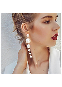 Bông tai nữ ngoc trai tòng teng siêu dễ thương