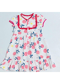 Đầm bé gái họa tiết Đào hồng cotton - AICDBGQ3RPSH - AIN Closet