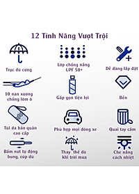 Dù Che Nắng Kính Lái Ô Tô Phản Quang Cách Nhiệt Bảo Vệ Nội Thất - 79*145cm