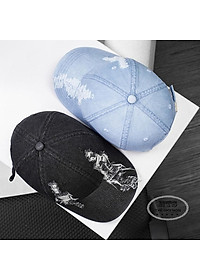 mũ lưỡi trai thời trang, nón jeans rách thời trang cá tính - màu xanh