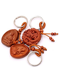 Combo 3 móc khóa phật A Di Đà - Hư Không Tạng - Thần Long - bình an, may mắn