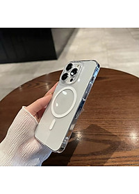 Ốp lưng chống sốc cho iPhone 12 / 12 Pro / 12 Pro Max hiệu HOTCASE sạc từ tính nam châm magnetic trong suốt - trang bị đệm khi 4 góc, Viền TPU chống sốc, lưng PC chống ố vàng - Hàng nhập khẩu