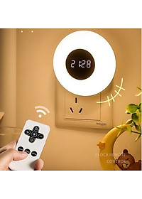 Đèn Ngủ Thông Minh, Điều Chỉnh Được Nhiều Cấp Độ Sáng, Có Đồng Hồ One Fire Điều Khiển Từ Xa Bằng Remote