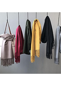 Khăn Choàng Cổ Nam Nữ Unisex Chất Len Cashmere Cao Cấp Mềm Mịn, Khăn Len Quàng Cổ 70x200cm